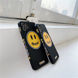 justin b drew phone case Smiley Face Apple 11 Phone Case 12 Pro Max Silicone XS/XR Protective Case 8P Men and Women