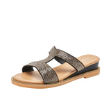 Nude Wide Fit Block Heels Rhinestone Sandals