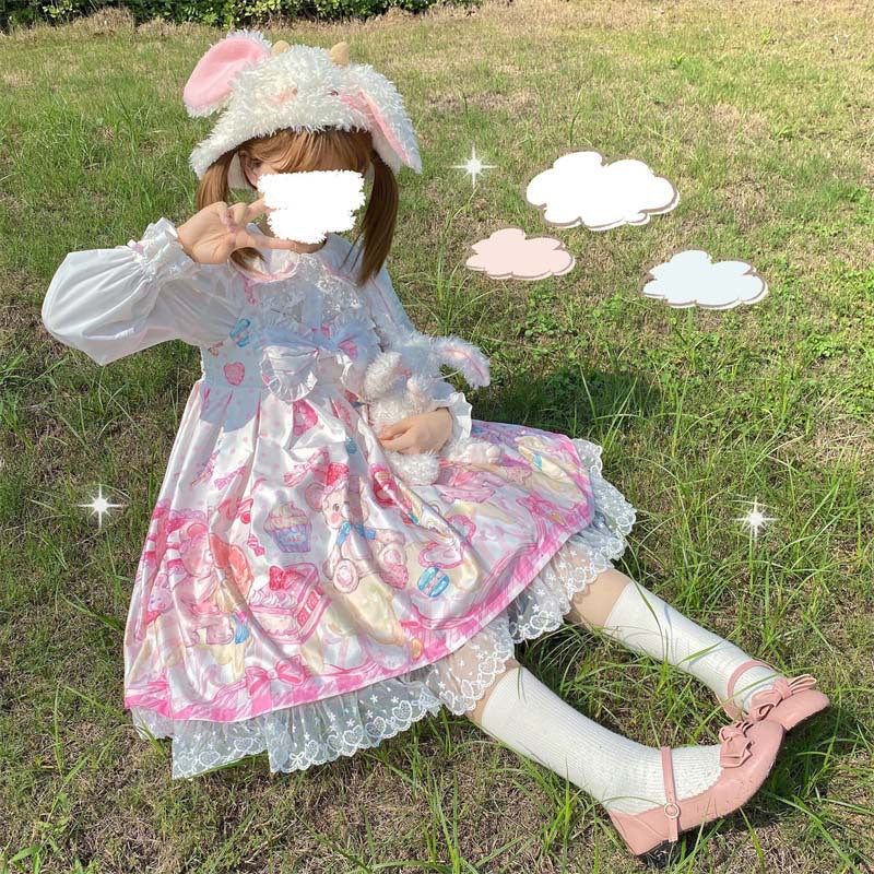 Gothic Lolita Harajuku Style Clothing Cream Party Cute Suspenders JSK Dress