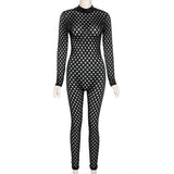 Autumn Women's Sexy Cutout High Waist Hip Lift Tight Casual Fitness Sports Jumpsuit