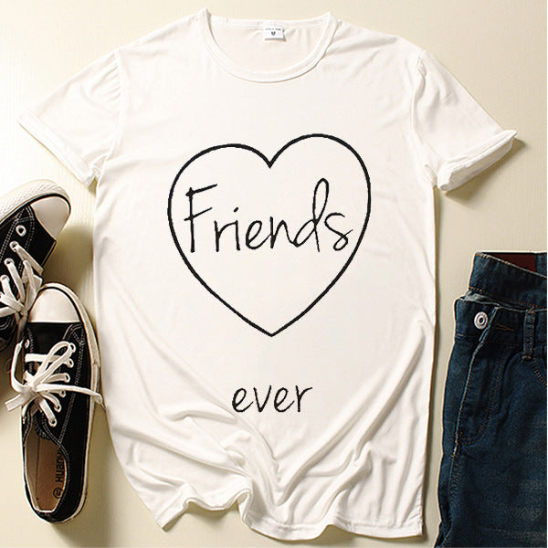 Friends Joey T Shirt Letter Love Pattern Printed Short Sleeve T-shirt