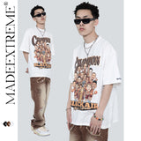 Blackair T Shirt Printed Short Sleeve Men's Retro Brown T-shirt