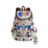 Sonic Backpack Hedgehog Sonic Backpack Cute Pattern Drawstring Backpack