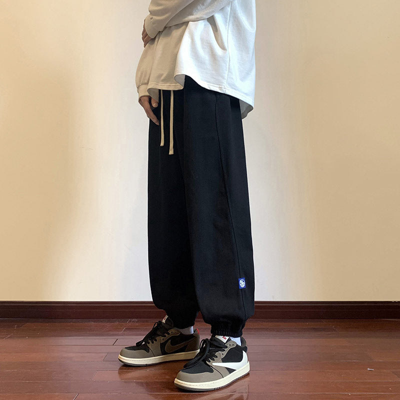Men Sweatpants Casual Pants Ankle-Tied Loose Wide Leg Track Pants