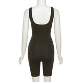 Summer Women's New Collection Sexy Cutout Sleeveless Low-Cut High Waist Tight Casual Sports Jumpsuit