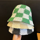 Straw Hat Chessboard Hand-Woven Straw Hat