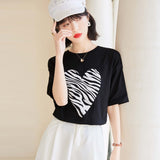 Zebra T Shirt Thin Heart Zebra Pattern