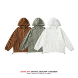 Men Sun Protection Clothing Simple Hooded Lightweight Breathable Sun Protection Clothing Men and Women Loose Casual