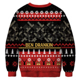 Black Christmas Sweater round Neck Sweater Casual Loose Couple Autumn and Winter