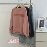 Diana Harvard Sweatshirt Raglan Sleeve Letter Printed Crew Neck Sweatshirt Female