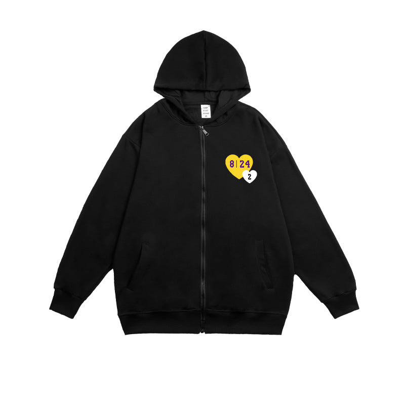 In Memory of Kobe Hoodie Kobe Commemorative Zipper Cardigan Sweater Loose plus Size