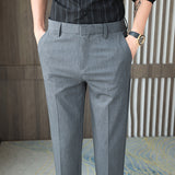 Men Trousers Letter Embroidered Casual Suit Pants Business Casual Straight Pants