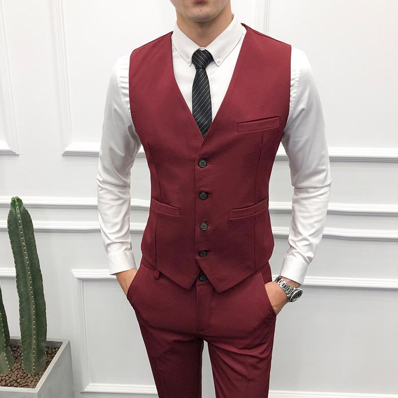 Mens Dress Vests Men's Vest Casual Jacket Business Waistcoat Men's Suit Vest Spring Business Slim Solid Color Sleeveless