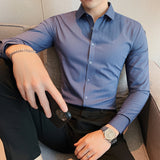 Men Shirts Stretch Men's Slim-Fitting Seamless Adhesive Shirt