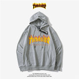 Thrasher Hoodie Sweater Hooded Velvet Padded Loose Long Sleeve