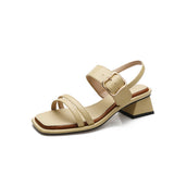 Nude Block Heel Sandals