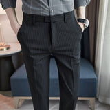 Men Trousers Embroidered Slacks