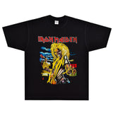 Rock Star T Shirt T-shirt Iron Maiden Rock American Retro Loose Vintage Short Sleeve