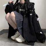 Gothic Lolita Harajuku Style Clothing Hooded All-Matching Corduroy Coat Female Loose-Fitting Jacket Top