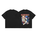 Present T Shirt Skull Beauty Printed Distressed round Neck T-shirt for Men