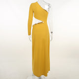 Emily Ratajkowski Dress Hollow Sheath Long Sleeve Fishtail Dress