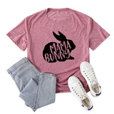 Boy Mama T Shirt Mama Bunny Pattern Printed Short Sleeve T-shirt