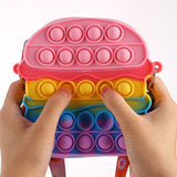 Pop Fidget Toys It Purse Hamburger Bag Pop It Children Coin Purse Silicone Messenger Bag Bubble Music