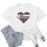 Boy Mama T Shirt Leopard Print Love Mama Pattern Printed T-shirt