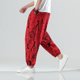 Men Pant Casual Multicolor Flower Trousers