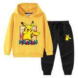 Children Pokemon Pikachu Hoodie & Pant Set Sweater Set Two-Piece Cotton Trendy