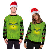 Black Christmas Sweater Christmas Print Couple Outfit Casual Pullover