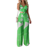 Women Pants Suit Women Summer Sexy Loose Print
