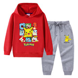 Children Pokemon Pikachu Hoodie & Pant Set Sweater Suit Cotton Trendy