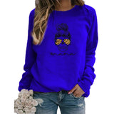 Boy Mama Hoodie Letter Printed Crew Neck Sweatshirt