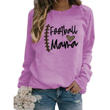 Boy Mama T Shirt Football Mama Printed round Neck