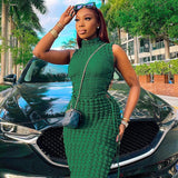 Music Festivals Rave Outfits Dress Summer round Neck Sexy Hollow out Strap Slim Fit Sheath Dress