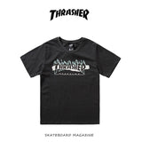 Thrasher T Shirt Flame Color Matching Short Sleeve T-shirt