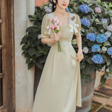 Women Cottagecore Dress Summer Vintage Dress