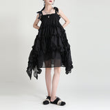 Fairy Dress Summer Sling Irregular Cake Dress Mesh Lace Pleated Fairy First Love Dress