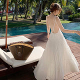 Fairy Dress Bare Back Beach Dress Halter Spaghetti Straps Cake Dress Seaside Vacation Dress