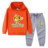 Children Pokemon Pikachu Hoodie & Pant Set Hooded Sweater Trousers Two-Piece Baby Cotton Sweater Set