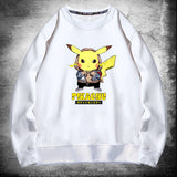 Men and Women Pokemon Pikachu Hoodie Pokémon Pikachu Crew Neck Pullover Sweatshirt