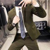 Seersucker Suit Slim Fit Two-Piece Suit Suit Men's Suit