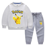 Children Pokemon Pikachu Hoodie & Pant Set Two-Piece Baby Cotton Sweater Set