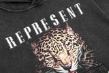 Present Hoodie Cheetah Print Distressed Retro Hooded Sweatshirt