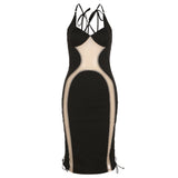 Music Festivals Rave Outfits Dress Spring/Summer Sheer Mesh Backless Slim Fit Sheath Dress