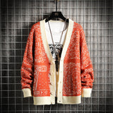 Men's Sweater Knitted Cardigan plus Size Sweater Cotton Knitwear
