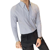 Men Shirts V-neck Long Sleeve Shirt