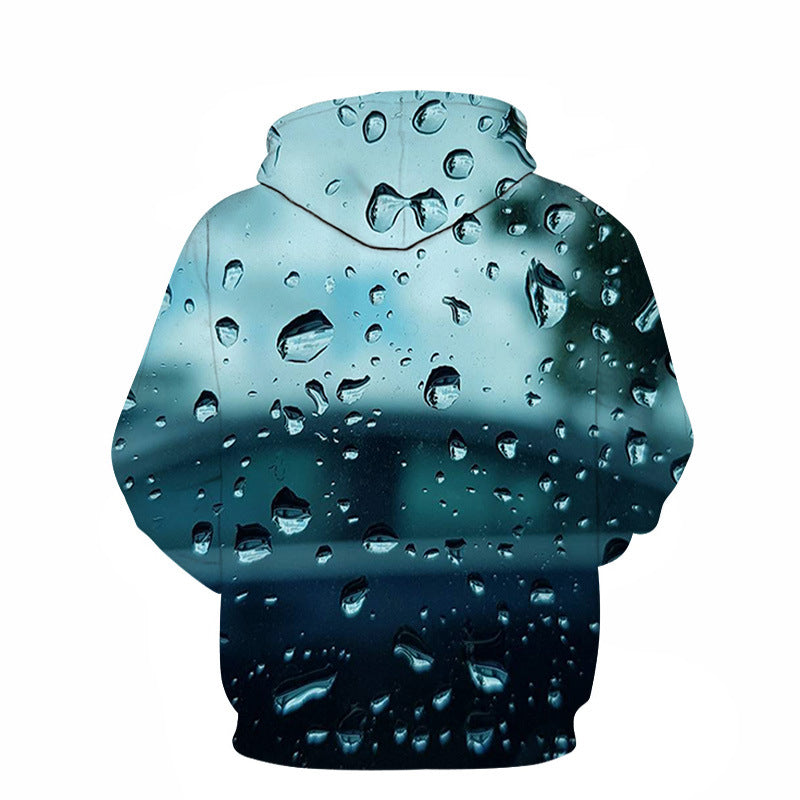 Drippy Hoodies Autumn Hoodie Blue Water Drop Series 3D Digital Baseball Uniform
