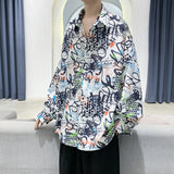 Men's Shirts Loose Long Sleeve Printed Shirt